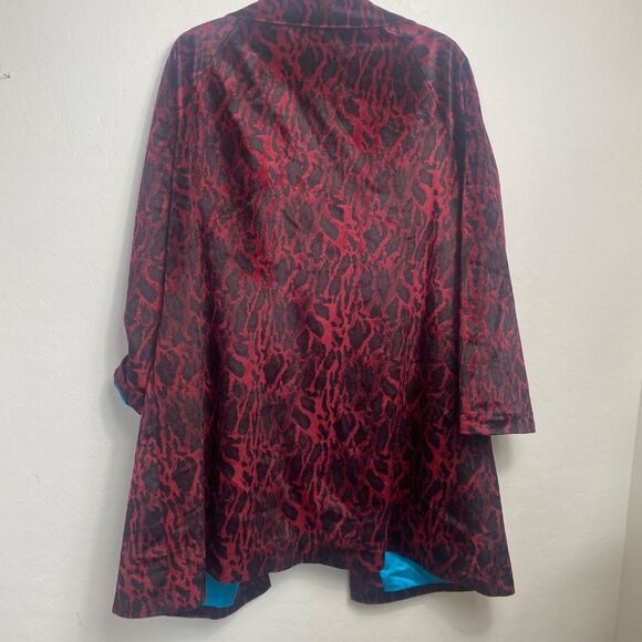 Vtg Suzanne Somers Collection 3X Oprea coat red /Black flair - Picture 7 of 9